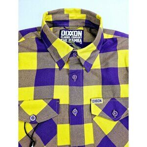 Dixxon Flannel Company Size Medium Mens The Mamba Logo Purple Yellow Button Down